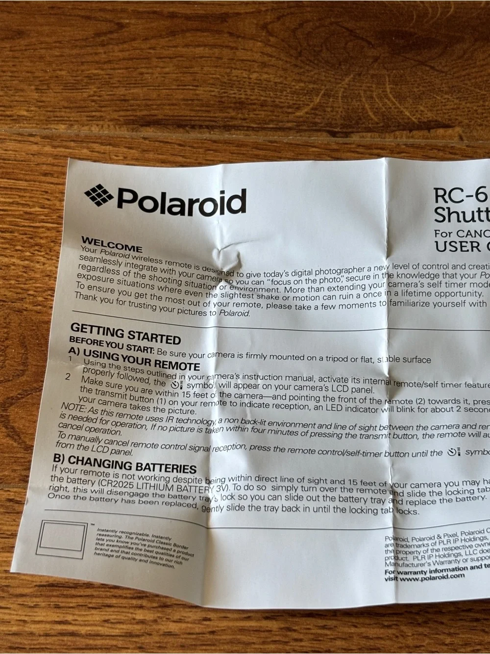 Polaroid RC-6 Wireless Remote Shutter Release